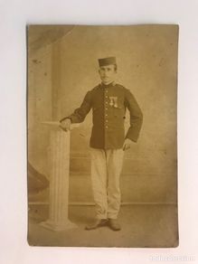 Fotografia antiga: MILITAR MELILLA Soldado Condecorado Regimiento de Infantería IBERIA No.63, EL TEMIDO (h.1870?)